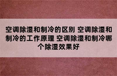 空调除湿和制冷的区别 空调除湿和制冷的工作原理 空调除湿和制冷哪个除湿效果好